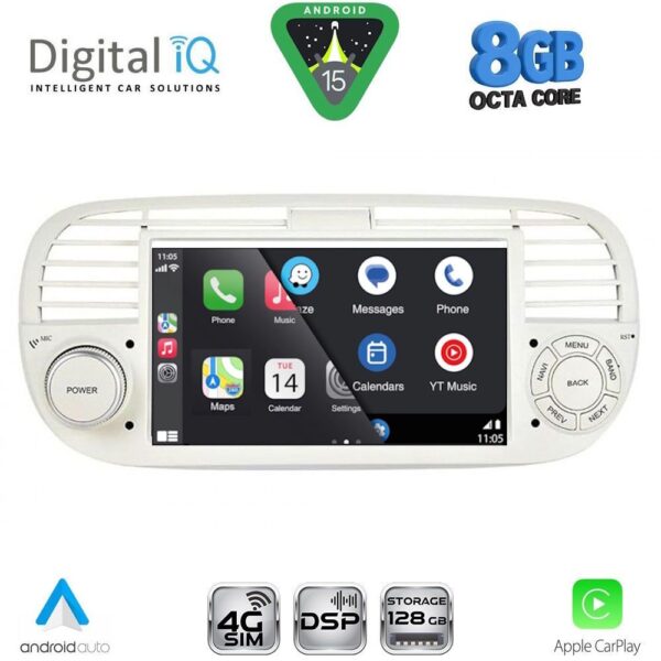 DIGITAL IQ BLM 765BG_CPA (7" DECK) MULTIMEDIA OEM for FIAT 500 mod. 2007-2015 (BEIGE) - Image 2