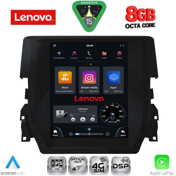 LENOVO SSW 10975_CPA TESLA STYLE for HONDA CIVIC mod. 2016-2021 - Image 1