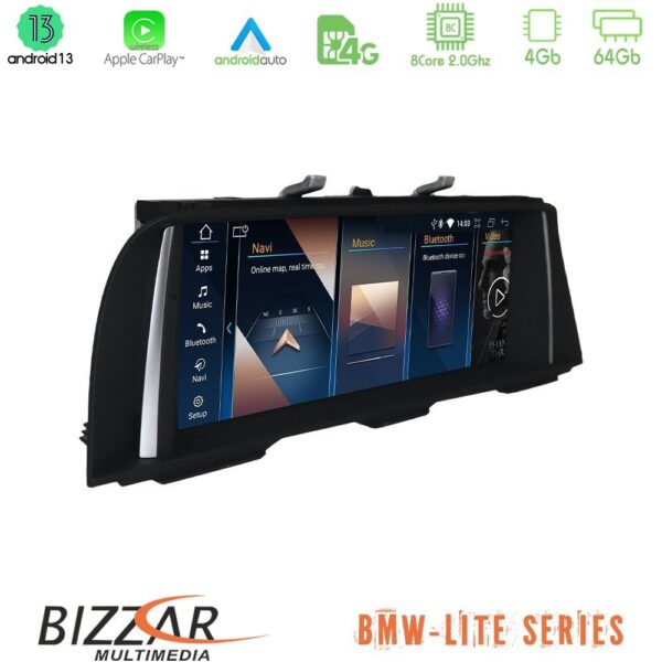 Bizzar Lite Series BMW 5 Series F10/F11 NBT Android13 8Core (4+64GB) Navigation Multimedia 10.25" HD Black Panel (OEM Style) - Image 2