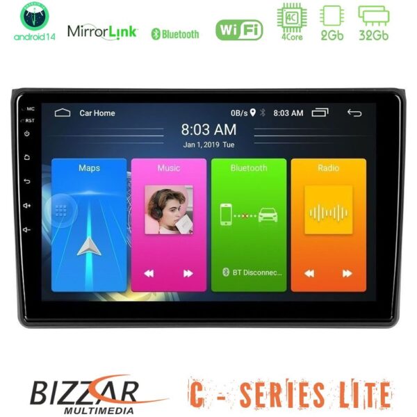 Bizzar C Series Lite 4Core Android14 2+32GB  Audi A4 B7 Navigation Multimedia Tablet 9" - Image 1