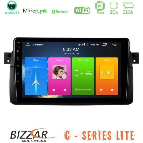 Bizzar C Series Lite 4Core Android14 2+32GB  BMW E46 Navigation Multimedia Tablet 9" - Image 1