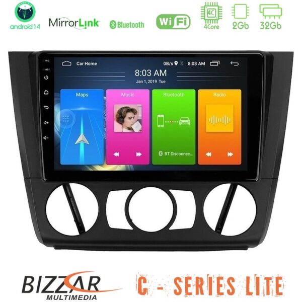 Bizzar C Series Lite 4Core Android14 2+32GB  BMW 1Series Lite  E81/E82/E87/E88 (MANUAL A/C) Navigation Multimedia Tablet 9" - Image 1