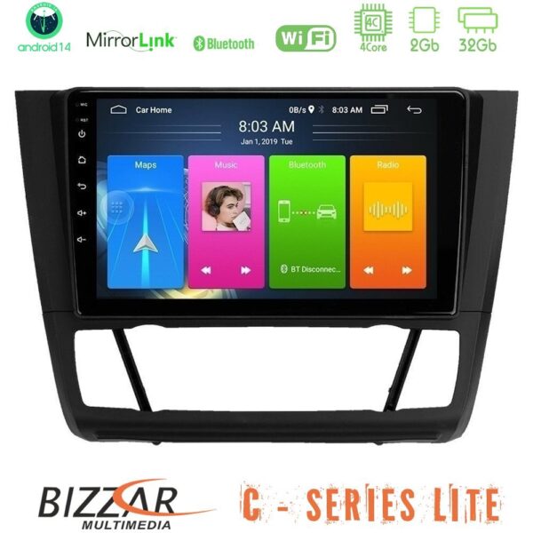 Bizzar C Series Lite 4Core Android14 2+32GB  BMW 1Series Lite  E81/E82/E87/E88 (AUTO A/C) Navigation Multimedia Tablet 9" - Image 1