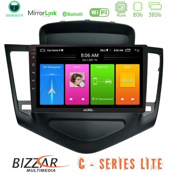 Bizzar C Series Lite 4Core Android14 2+32GB Chevrolet Cruze 2009-2012 Navigation Multimedia Tablet 9" (Μαύρο) - Image 1