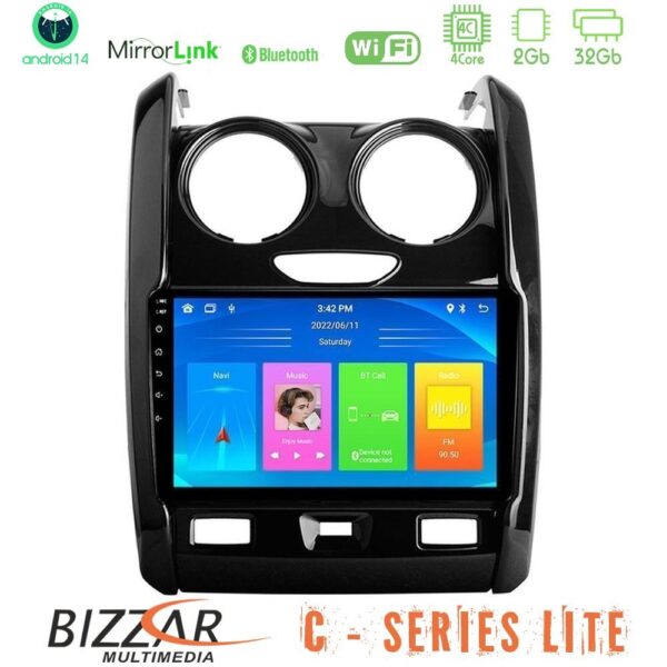 Bizzar C Series Lite 4Core Android14 2+32GB Dacia Duster 2014-2018 Navigation Multimedia Tablet 9" - Image 1
