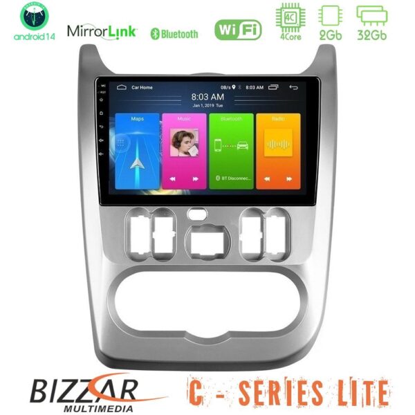 Bizzar C Series Lite 4Core Android14 2+32GB  Dacia Duster/Sandero/Logan Navigation Multimedia Tablet 9" - Image 1