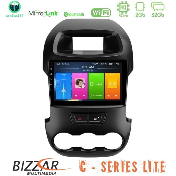 Bizzar C Series Lite 4Core Android14 2+32GB Ford Ranger 2012-2016 Navigation Multimedia Tablet 9" - Image 1