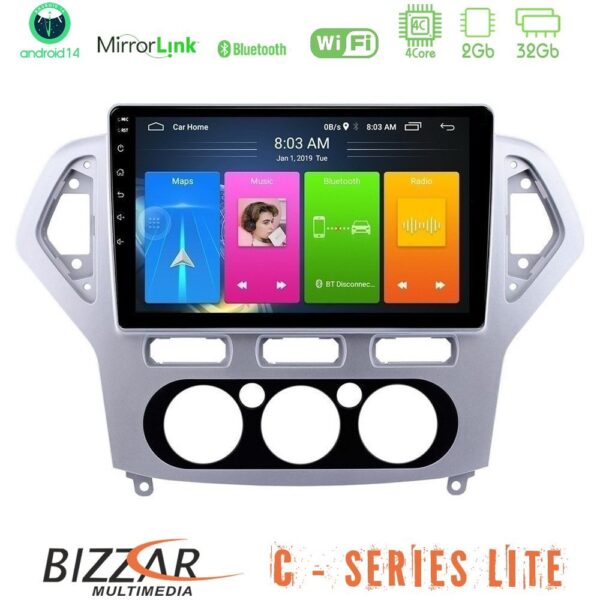 Bizzar C Series Lite 4Core Android14 2+32GB Ford Mondeo 2007-2010 Manual A/C Navigation Multimedia Tablet 10" - Image 1