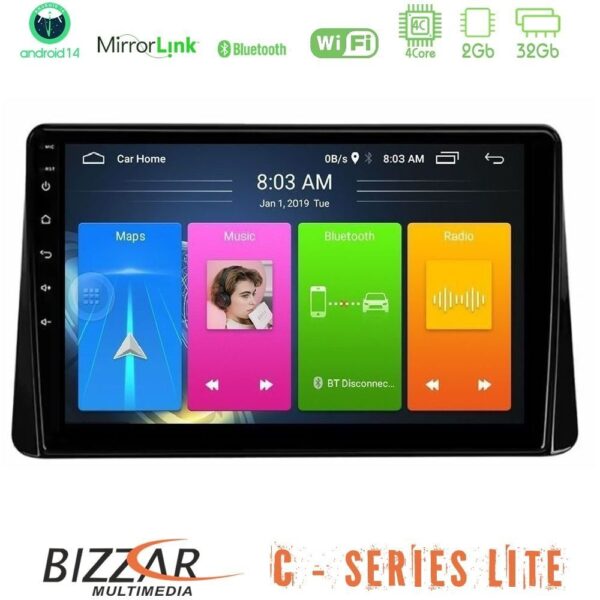 Bizzar C Series Lite 4Core Android14 2+32GB Mitsubishi Eclipse Cross 2018-2023 Navigation Multimedia Tablet 9" - Image 1