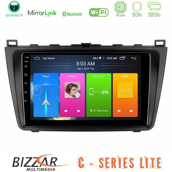 Bizzar C Series Lite 4Core Android14 2+32GB  Mazda 6 2008-2012 Navigation Multimedia Tablet 9" - Image 1