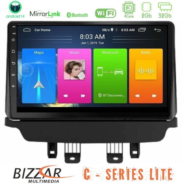 Bizzar C Series Lite 4Core Android14 2+32GB  Mazda 2 2014-2021 Navigation Multimedia Tablet 9" - Image 1