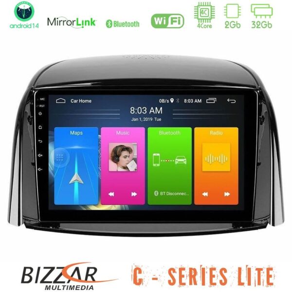 Bizzar C Series Lite 4Core Android14 2+32GB  Renault Koleos 2007-2015 Navigation Multimedia Tablet 9" - Image 1