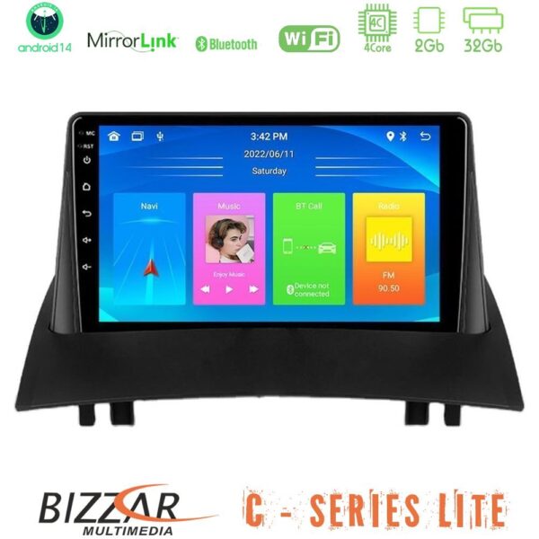 Bizzar C Series Lite 4Core Android14 2+32GB  Renault Megane 2 2002-2008 Navigation Multimedia Tablet 9" - Image 1