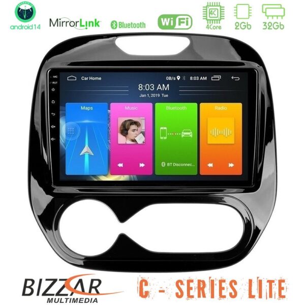 Bizzar C Series Lite 4Core Android14 2+32GB  Renault Captur 2013-2019 (Auto AC) Navigation Multimedia Tablet 9" - Image 1