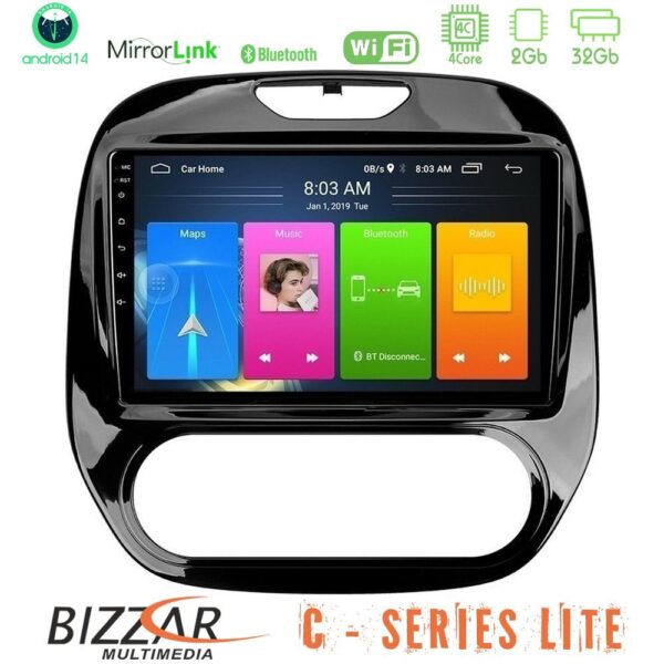 Bizzar C Series Lite 4Core Android14 2+32GB  Renault Captur 2013-2019 (Manual AC) Navigation Multimedia Tablet 9" - Image 1