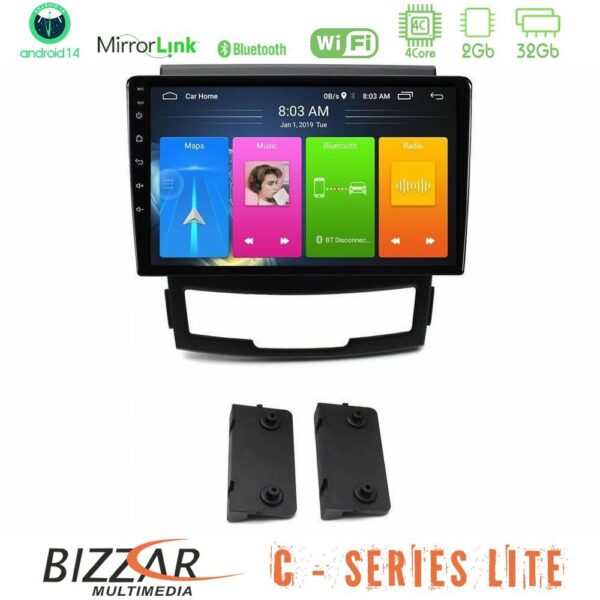 Bizzar C Series Lite 4Core Android14 2+32GB Ssangyong Korando 2010-2014 Navigation Multimedia Tablet 9" - Image 1