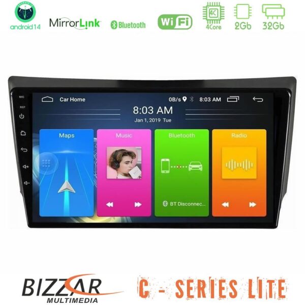 Bizzar C Series Lite 4Core Android14 2+32GB Ssangyong Rexton 2002-2006 Navigation Multimedia Tablet 9" - Image 1