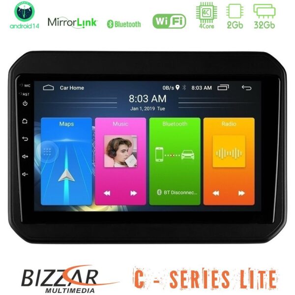 Bizzar C Series Lite 4Core Android14 2+32GB  Suzuki Ignis Navigation Multimedia Tablet 9" - Image 1