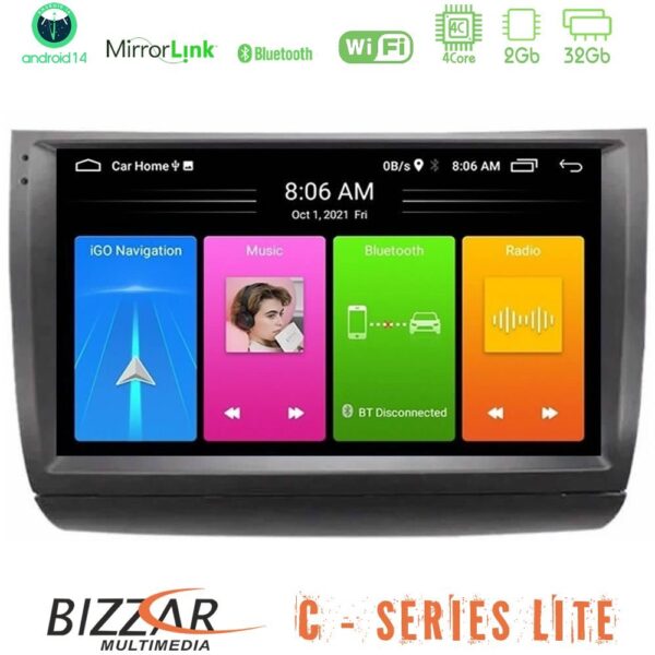 Bizzar C Series Lite 4Core Android14 2+32GB Toyota Prius 2004-2009 Navigation Multimedia Tablet 9" - Image 1