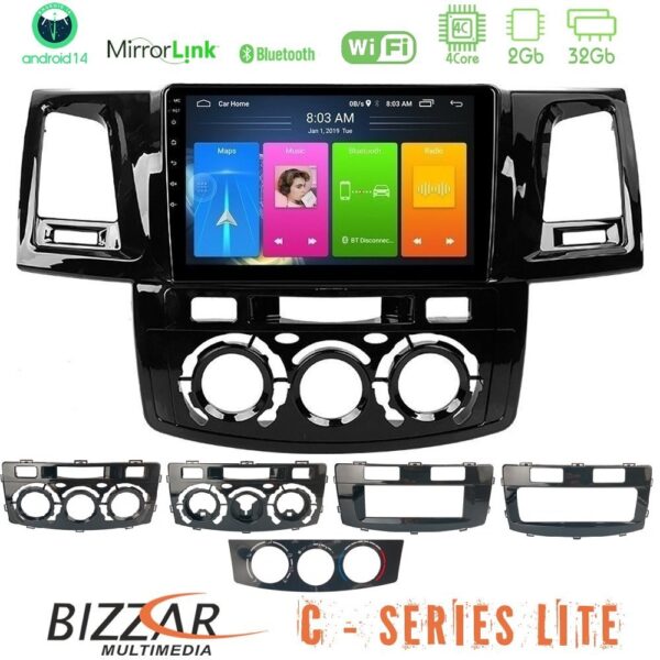 Bizzar C Series Lite 4Core Android14 2+32GB  Toyota Hilux 2007-2016 Navigation Multimedia Tablet 9" - Image 1