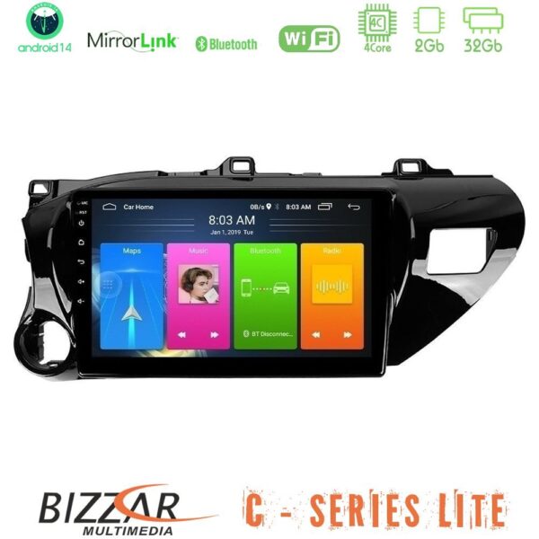 Bizzar C Series Lite 4Core Android14 2+32GB  Toyota Hilux 2017-2021 Navigation Multimedia Tablet 10" - Image 1