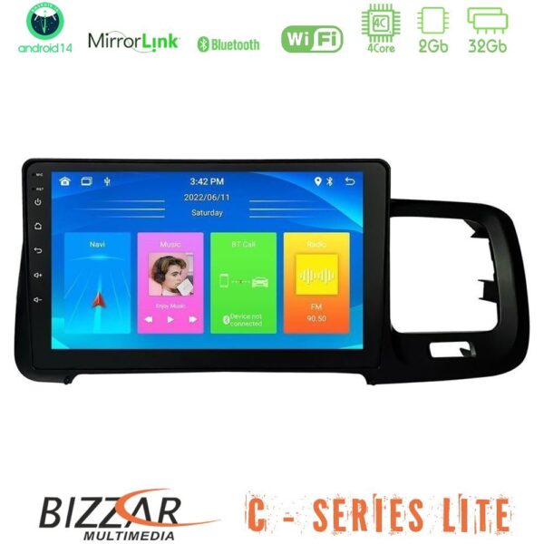 Bizzar C Series Lite 4Core Android14 2+32GB  Volvo S60 2010-2018 Navigation Multimedia Tablet 9" - Image 1