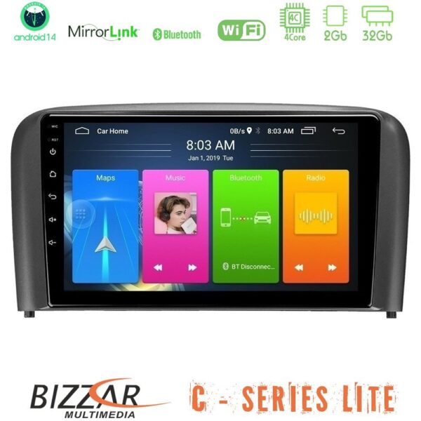Bizzar C Series Lite 4Core Android14 2+32GB Volvo S80 1998-2006 Navigation Multimedia Tablet 9" - Image 1