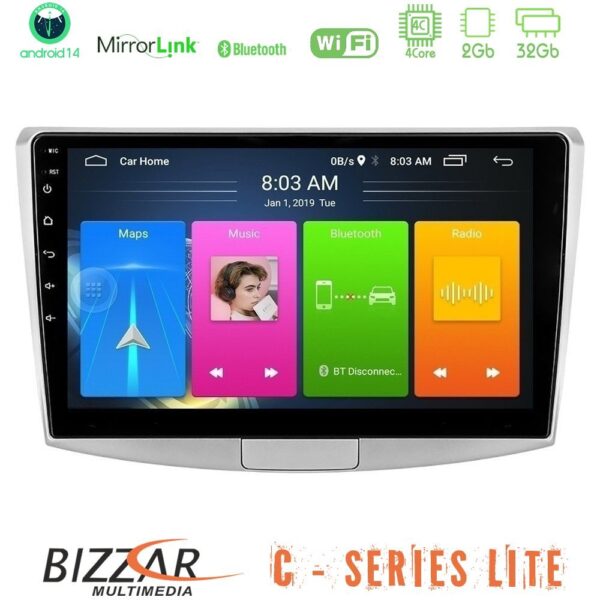 Bizzar C Series Lite 4Core Android14 2+32GB  VW Passat Navigation Multimedia Tablet 10" - Image 1