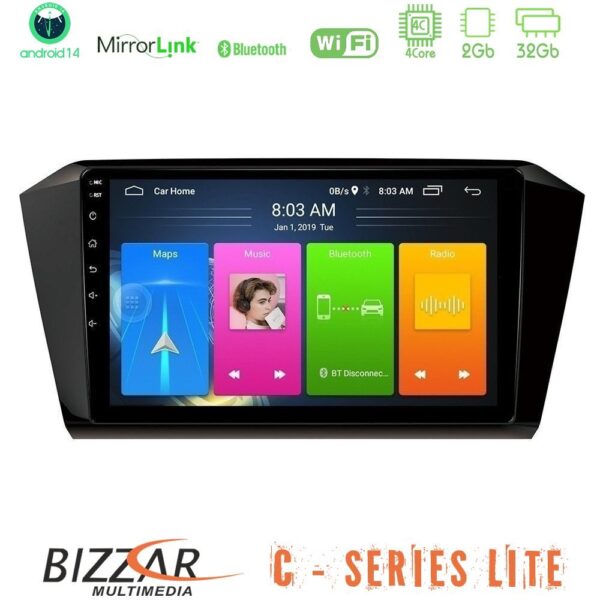 Bizzar C Series Lite 4Core Android14 2+32GB  VW Passat Navigation Multimedia Tablet 10" - Image 1