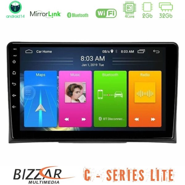 Bizzar C Series Lite 4Core Android14 2+32GB  VW Transporter 2003-2015 Navigation Multimedia Tablet 9" - Image 1