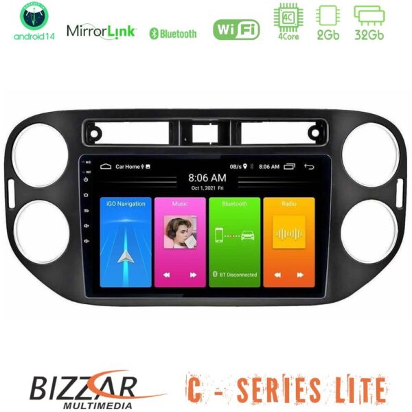 Bizzar C Series Lite 4Core Android14 2+32GB VW Tiguan Navigation Multimedia Tablet 9" (23mm alarm button) - Image 1