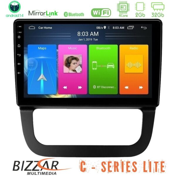 Bizzar C Series Lite 4Core Android14 2+32GB  VW Jetta Navigation Multimedia Tablet 10" - Image 1
