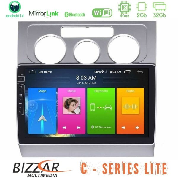 Bizzar C Series Lite 4Core Android14 2+32GB VW Touran 2003-2011 Navigation Multimedia Tablet 10" - Image 1