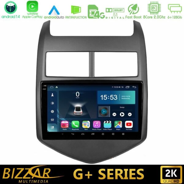 Bizzar G+ Series Chevrolet Aveo 2011-2017 8core Android14 6+128GB Navigation Multimedia Tablet 9" - Image 1
