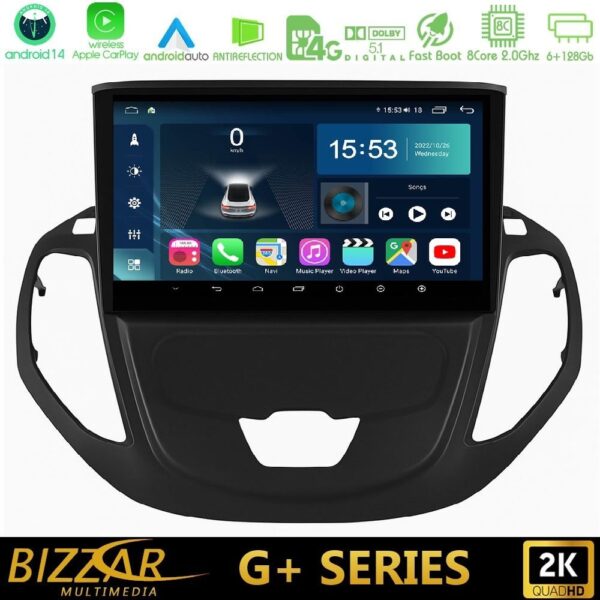 Bizzar G+ Series Ford Transit Courier 2015-2023 8core Android14 6+128GB Navigation Multimedia Tablet 9" - Image 1