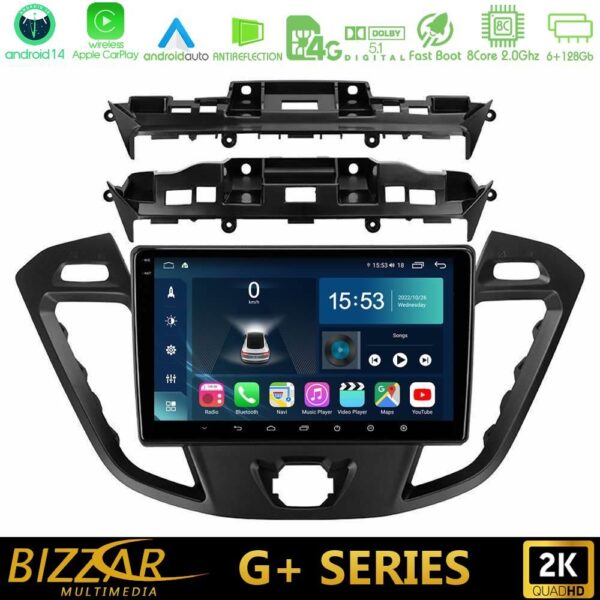 Bizzar G+ Series Ford Transit Custom/Tourneo Custom 8core Android14 6+128GB Navigation Multimedia Tablet 9" - Image 1