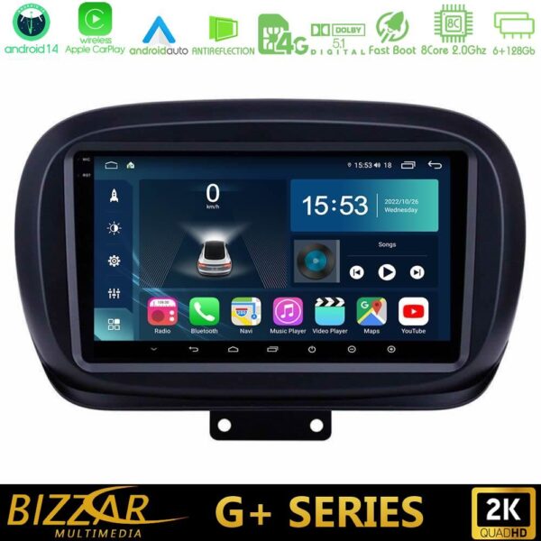 Bizzar G+ Series Fiat 500X 8core Android14 6+128GB Navigation Multimedia Tablet 9" - Image 1