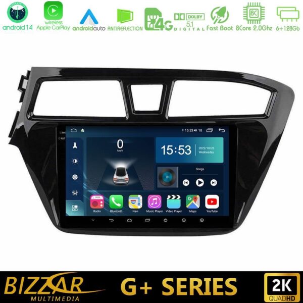 Bizzar G+ Series Hyundai i20 2014-2018 8core Android14 6+128GB Navigation Multimedia Tablet 9" - Image 1