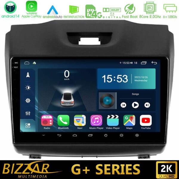 Bizzar G+ Series Isuzu D-MAX 2012-2019 8core Android14 6+128GB Navigation Multimedia Tablet 9" - Image 1