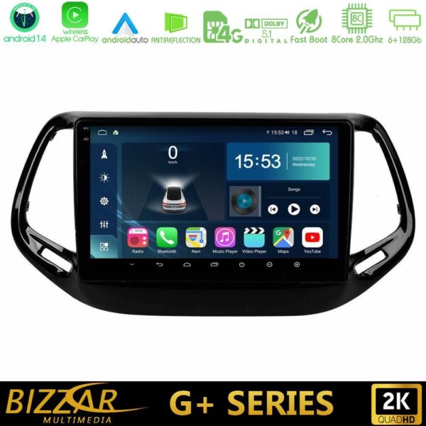 Bizzar G+ Series Jeep Compass 2017> 8core Android14 6+128GB Navigation Multimedia Tablet 10" - Image 1
