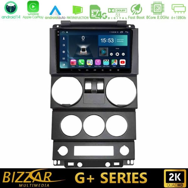 Bizzar G+ Series Jeep Wrangler 2Door 2008-2010 8core Android14 6+128GB Navigation Multimedia Tablet 9" - Image 1