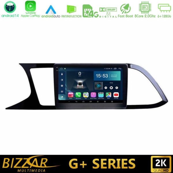 Bizzar G+ Series Seat Leon 2013 – 2019 8core Android14 6+128GB Navigation Multimedia Tablet 9" - Image 1