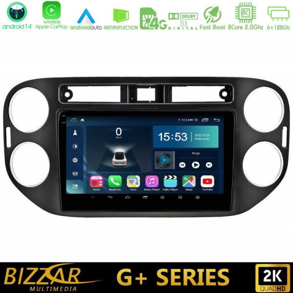 Bizzar G+ Series VW Tiguan (23mm alarm button) 8core Android14 6+128GB Navigation Multimedia Tablet 9" - Image 1