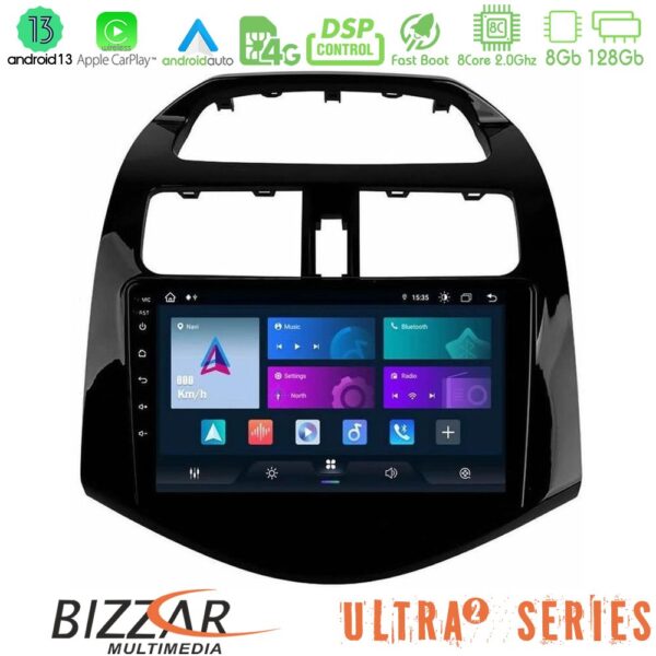 Bizzar Ultra Series Chevrolet Spark 2009-2015 8core Android13 8+128GB Navigation Multimedia Tablet 9" - Image 1