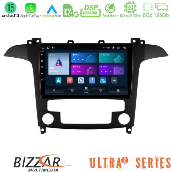 Bizzar Ultra Series Ford S-Max 2006-2012 8core Android13 8+128GB Navigation Multimedia Tablet 9" - Image 1