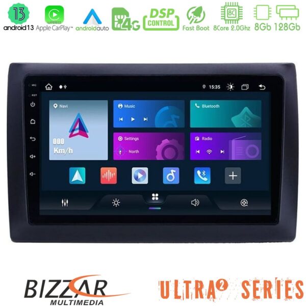 Bizzar Ultra Series Fiat Stilo 8core Android13 8+128GB Navigation Multimedia Tablet 9" - Image 1