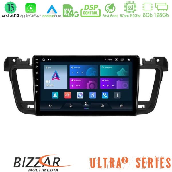 Bizzar Ultra Series Peugeot 508 2010-2018 8core Android13 8+128GB Navigation Multimedia Tablet 9" - Image 1