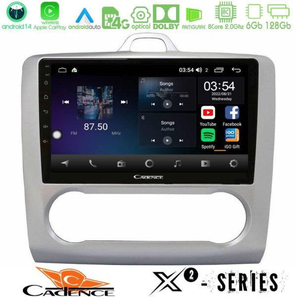 Cadence X2 Series 8Core Android14 6+128GB Ford Focus Auto AC Navigation Multimedia Tablet 9" - Image 1