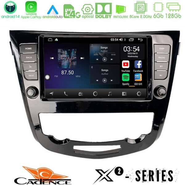 Cadence X2 Series 8Core Android14 6+128GB Nissan Qashqai J11 (AUTO A/C) Navigation Multimedia Tablet 9" - Image 1