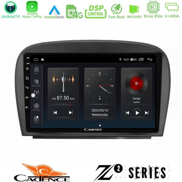 Cadence Z2 Series 8Core Android14 4+64GB  Mercedes SL Class 2005-2011 Navigation Multimedia Tablet 9" Με Carplay & Android Auto - Image 1
